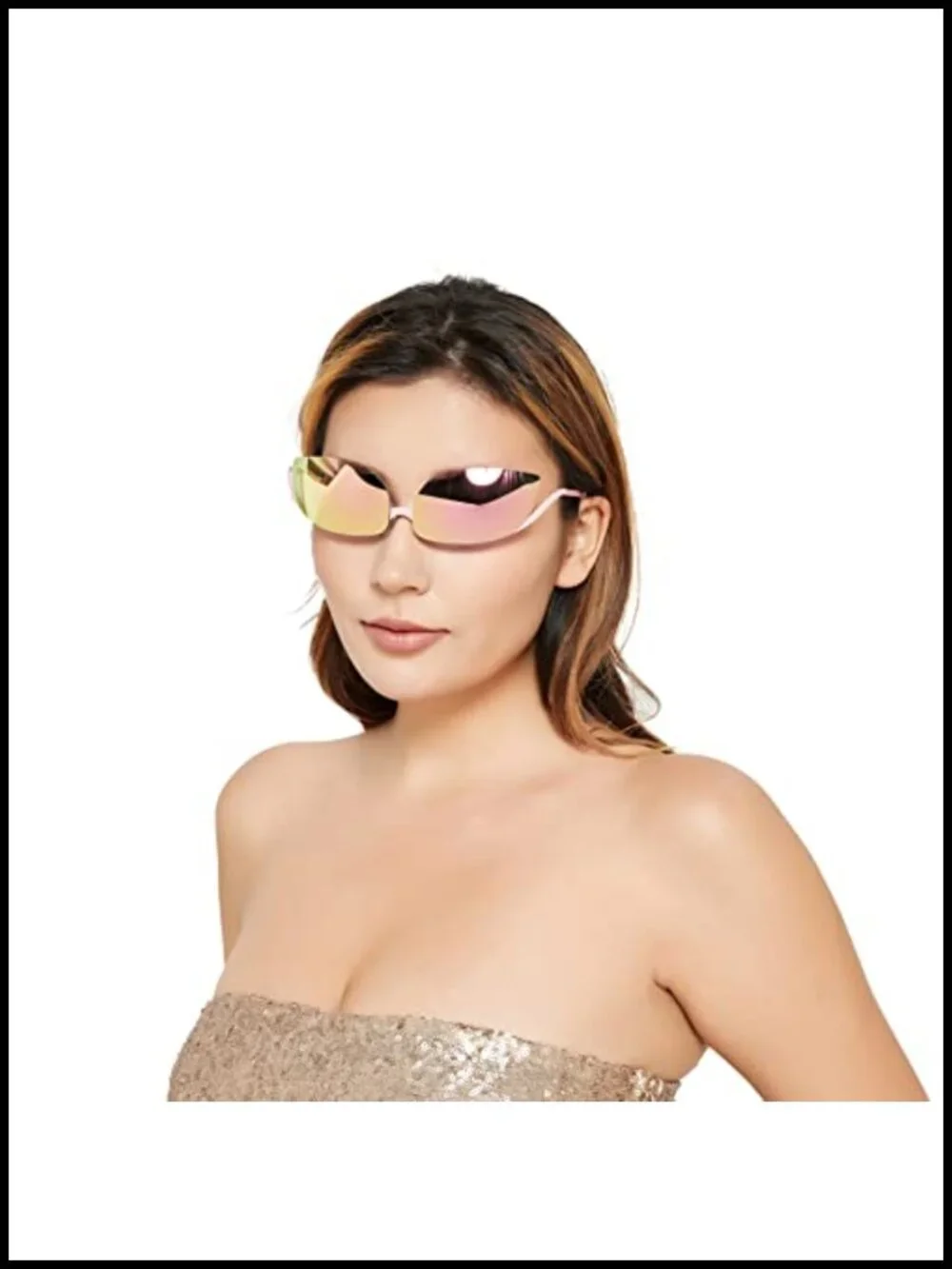Y2K Wrap Around Sunglasses UV400 Protection Vintage Shades